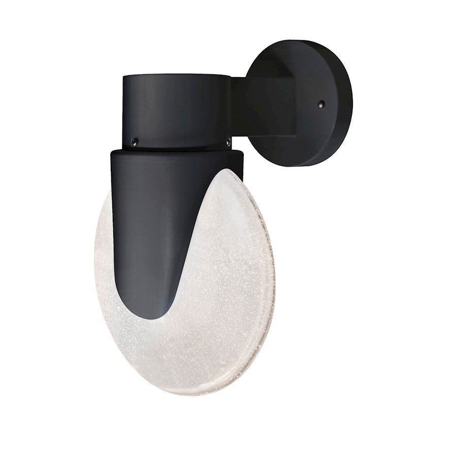 Besa Lighting Prada 1-Light LED Outdoor Sconce | Contemporary Black and Black Glass | Covered Patios & Entryways | Model PRADABK-WALL-LED-BK