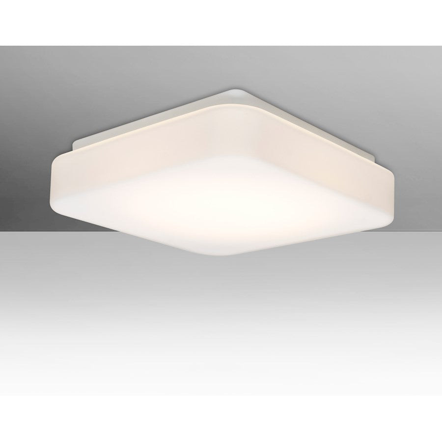 Besa Lighting Primo 11 1-Light LED Flush Mount | Contemporary White Opal Glass | Hallway & Bedroom Ceiling Light | Model PRIMO11C-LED
