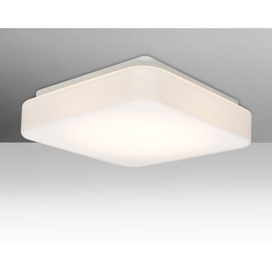 Besa Lighting Primo 14 1-Light LED Flush Mount | Contemporary White Opal Glass | Hallway & Bedroom Ceiling Light | Model PRIMO14C-LED