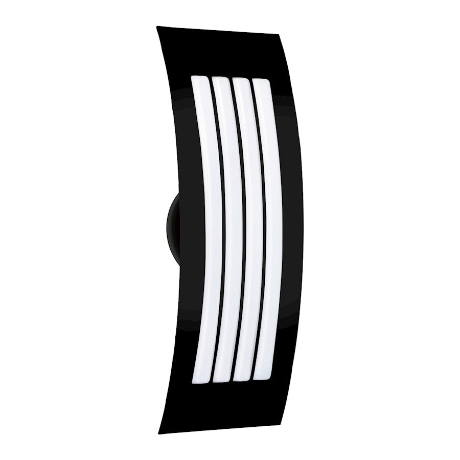 Besa Lighting Sail 17in 2-Light Outdoor Sconce | Contemporary Matte Black and White Glass | Entryway & Covered Patio | Model SAIL17SW-BK
