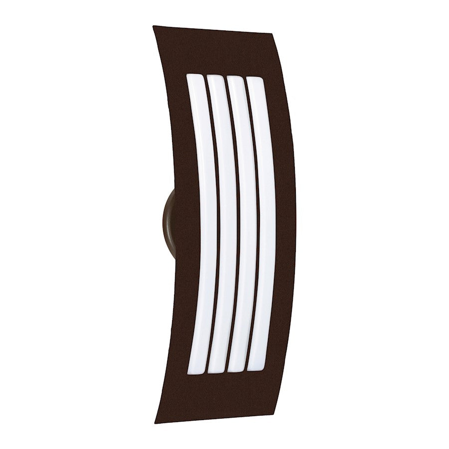 Besa Lighting Sail 17in 2-Light Outdoor Sconce | Contemporary Brushed Bronze and White Glass | Entryway & Covered Patio | Model SAIL17SW-BR