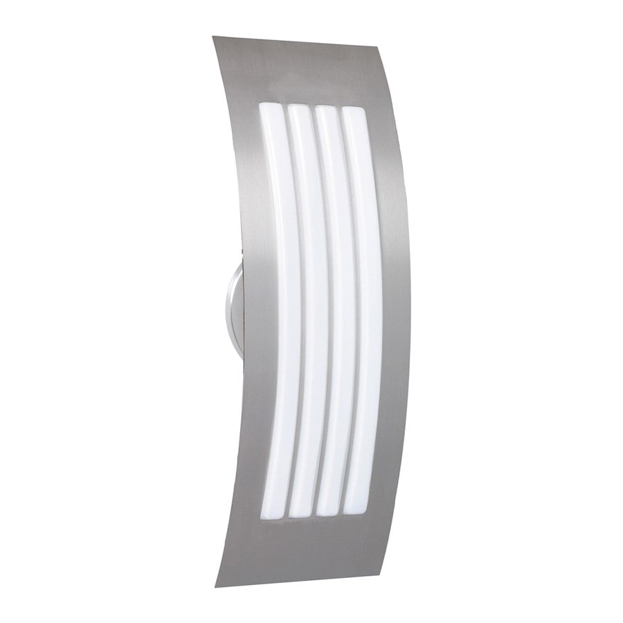 Besa Lighting Sail 17in 2-Light Outdoor Sconce | Contemporary Silver and White Glass | Entryway & Covered Patio | Model SAIL17SW-SL