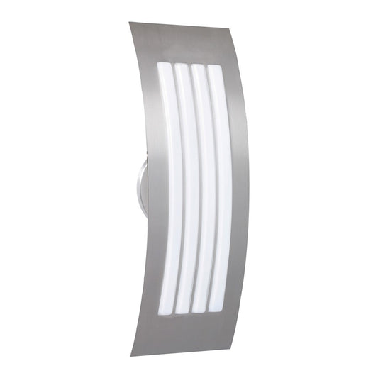 Besa Lighting Sail 17in 2-Light Outdoor Sconce | Contemporary Silver and White Glass | Entryway & Covered Patio | Model SAIL17SW-SL