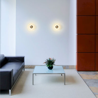 Besa Sly 6in 1-Light LED Wall Sconce | Modern Black and Black Glass | Hallway & Bedroom Accent | 4 x 6.25 x 6.25 in | Model SLYBK-LED