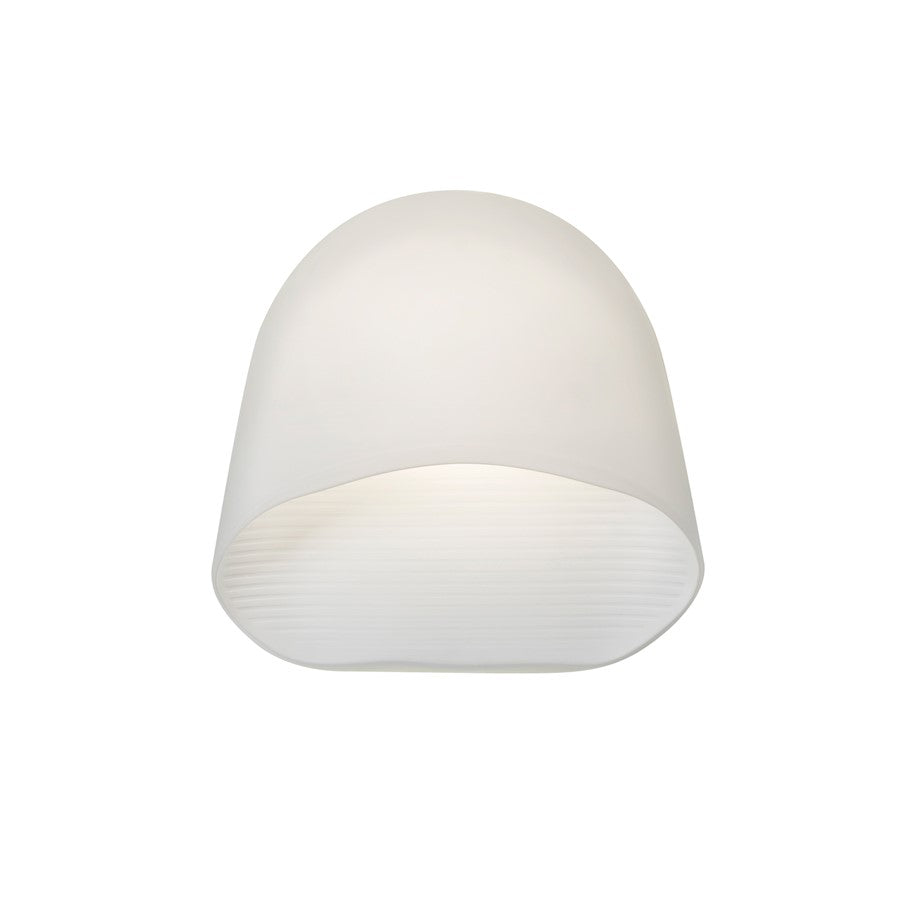 Besa Toro 10in 1-Light LED Wall Sconce | Contemporary White Glass and Aluminum | Hallway & Bathroom | 10 x 2.75 x 10 in | Model TOROWH-LED