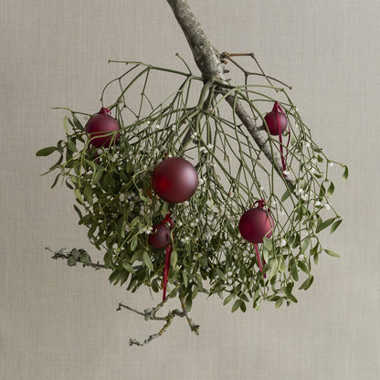 Blomus Juhla Matte Glass Ornament, Port/Burgundy, Set Of 4