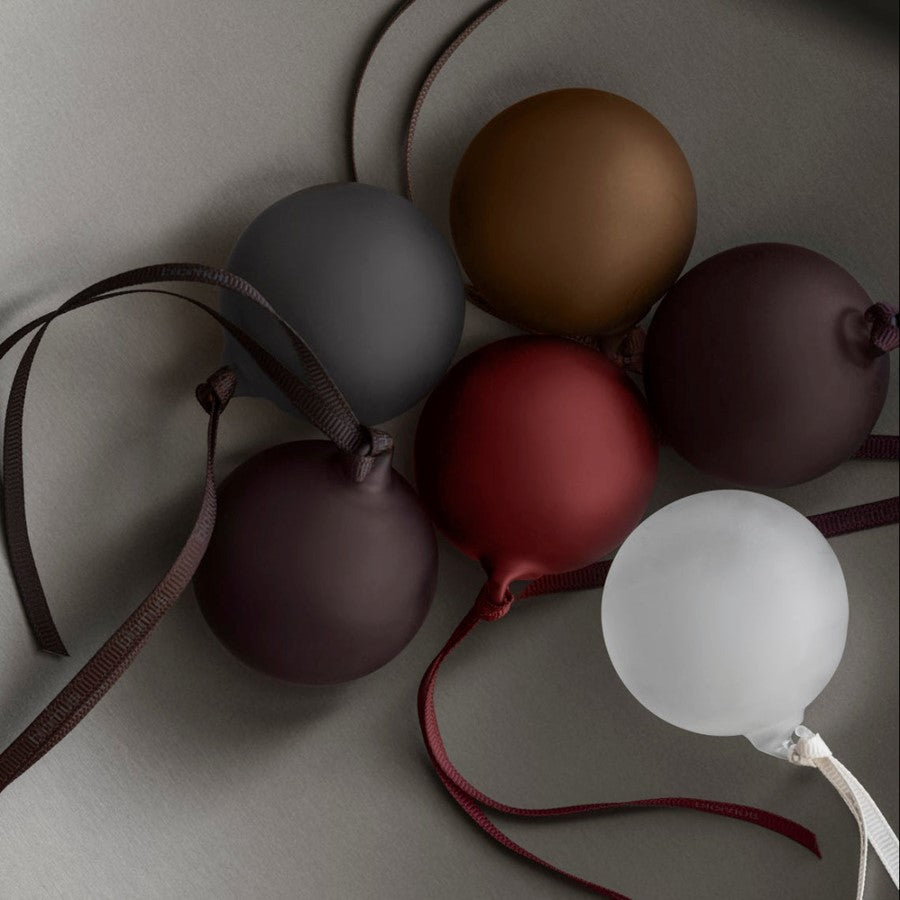Blomus Juhla Matte Glass Ornament, Smoke, Set Of 4