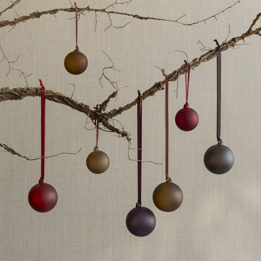 Blomus Juhla Matte Glass Ornament, Smoke, Set Of 4