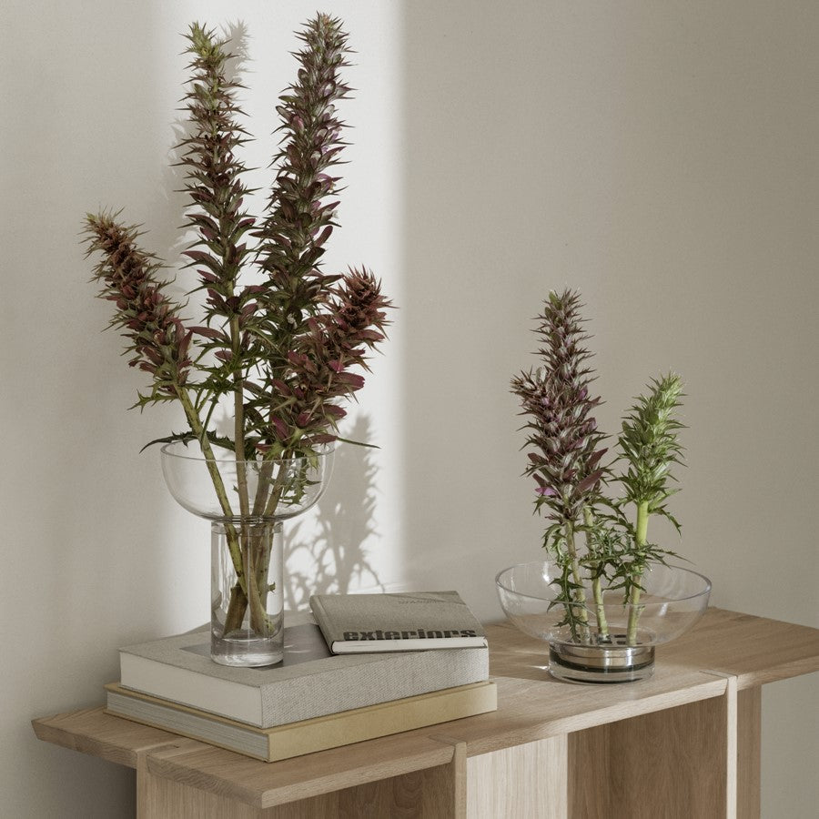 Blomus Miyabi Glass Vase, Low/Flower Grid, Clear