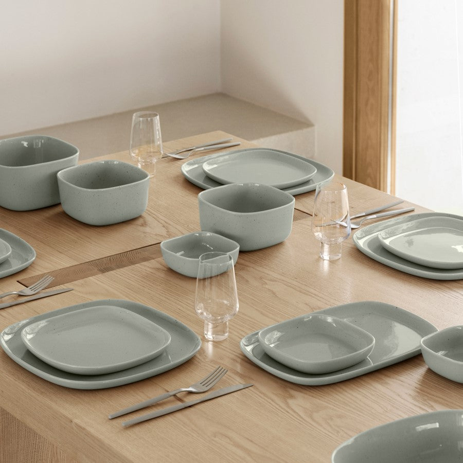 Blomus Vahlo Stoneware Shallow Serving Bowl, Medium, Mirage Grey