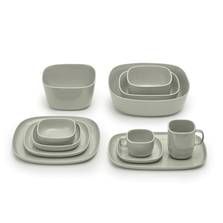 Blomus Vahlo Stoneware Shallow Serving Bowl, Medium, Mirage Grey