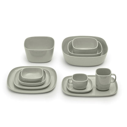 Blomus Vahlo Stoneware Shallow Serving Bowl, Medium, Mirage Grey