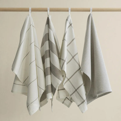 Blomus Taulo Organic Cotton Tea Towels/Set Of 2, Mourning Dove Stripes