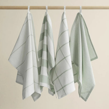 Blomus Taulo Organic Cotton Tea Towels/Set Of 2, Desert Sage Grid