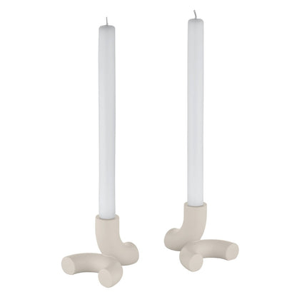 Blomus Doodle Modular Taper Candle Holder/Set Of 2, Moonbeam (Beige) - 64893