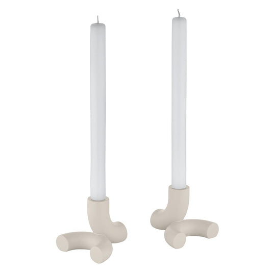 Blomus Doodle Modular Taper Candle Holder/Set Of 2, Moonbeam (Beige) - 64893