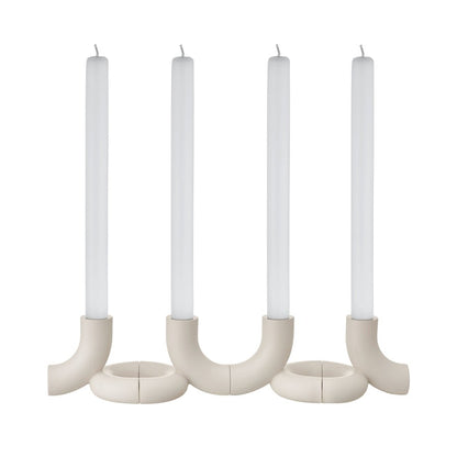 Blomus Doodle Modular Taper Candle Holder/Set Of 2, Moonbeam (Beige)