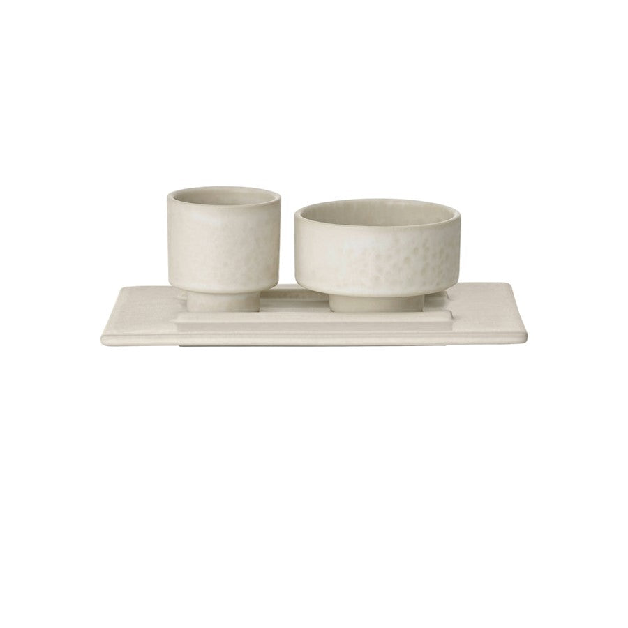 Blomus Makoto Stoneware Tray/Saucer, Moonbeam (Beige)