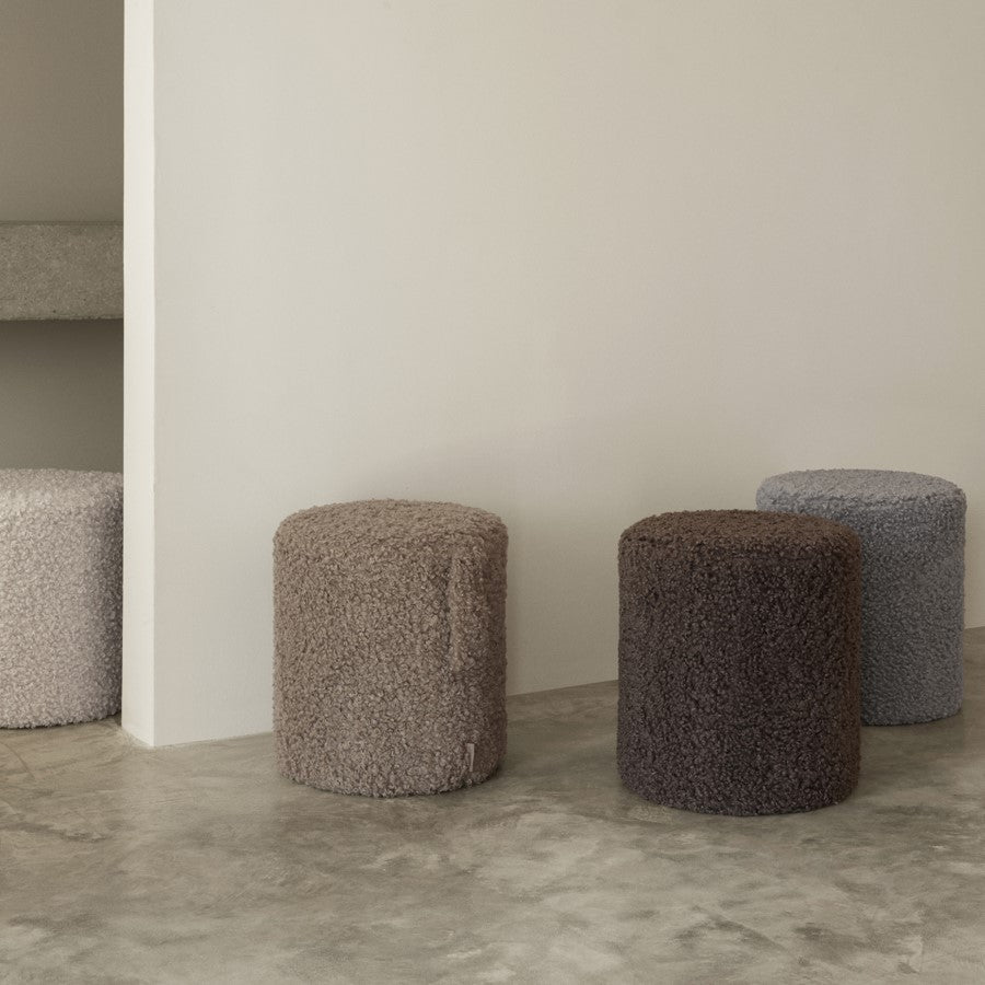 Blomus Teddy Upholstered Pouf, Fungi/Tan