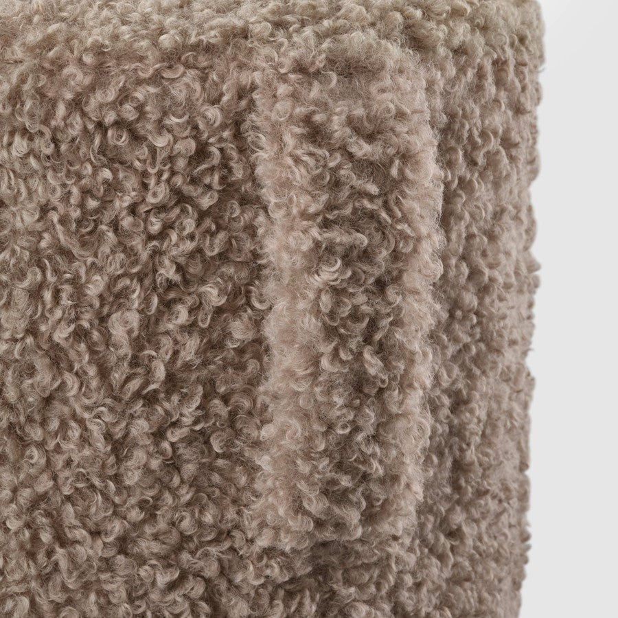 Blomus Teddy Upholstered Pouf, Fungi/Tan