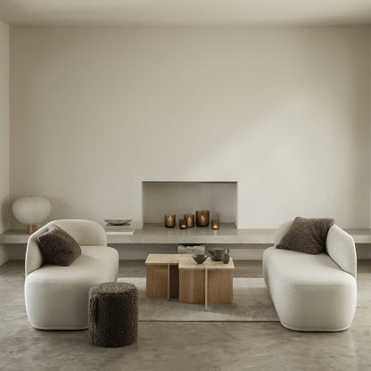 Blomus Teddy Upholstered Pouf, Fungi/Tan