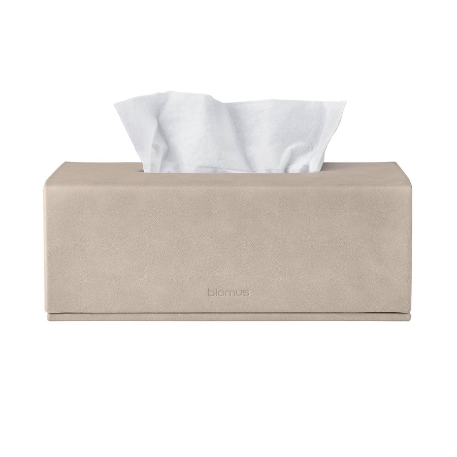 Blomus Sahla Faux Suede Tissue Box, Nomad/Light Tan