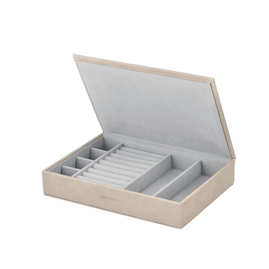 Blomus Sahla Faux Suede Jewelry Box, Nomad/Light Tan - 68320