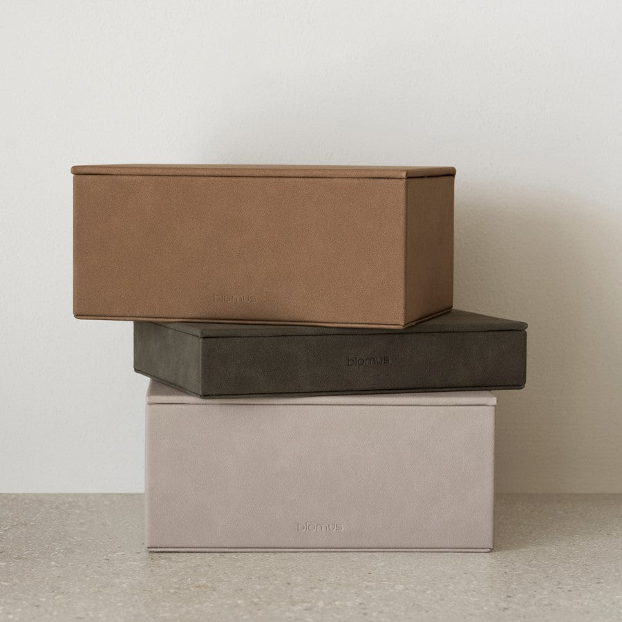 Blomus Sahla Faux Suede Jewelry Box, Nomad/Light Tan