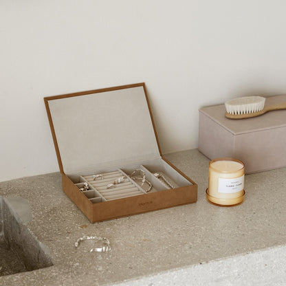 Blomus Sahla Faux Suede Jewelry Box, Tan