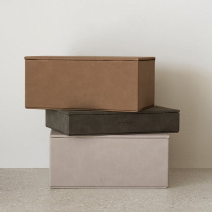 Blomus Sahla Faux Suede Jewelry Box, Pewter/Charcoal