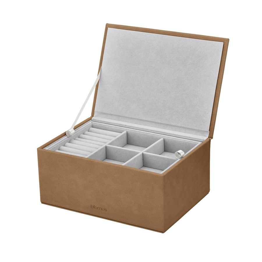 Blomus Sahla Faux Suede Large Jewelry Box, Tan - 68324