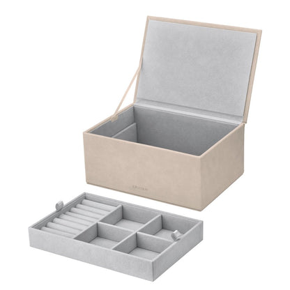 Blomus Sahla Faux Suede Large Jewelry Box, Tan