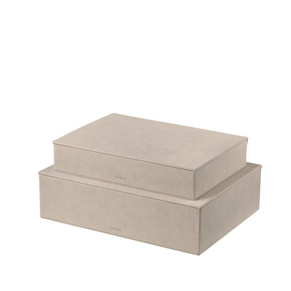 Blomus Sahla Faux Suede Storage Boxes, Set Of 2, Nomad/Light Tan - 68326