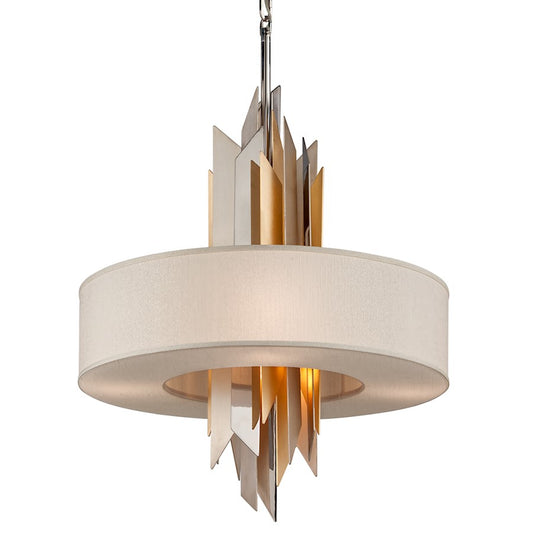 Corbett Lighting Modernist 6 Light Pendant, Silver/Gold Leaf - 207-46-SS-WSL-GL