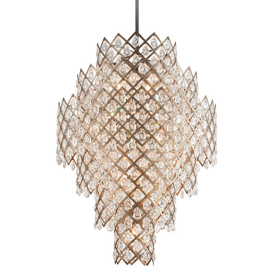 Corbett Lighting Tiara 17 Light Chandelier, Gold/ Steel - 214-717-SGL-SS