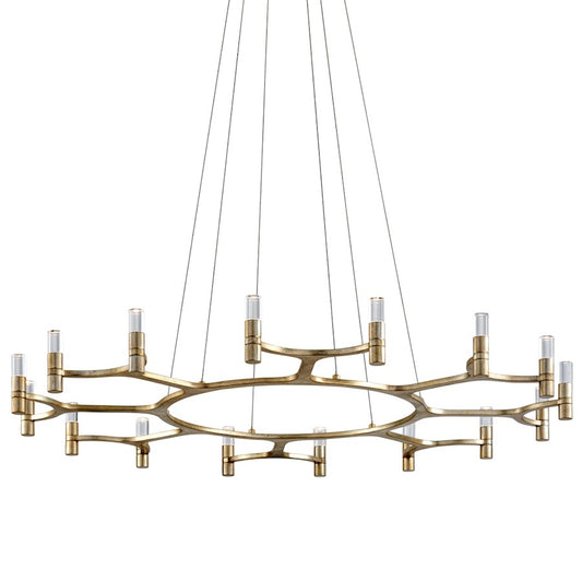 Corbett Lighting Nexus 16 Light Chandelier, Warm Silver Leaf - 258-016-WSL