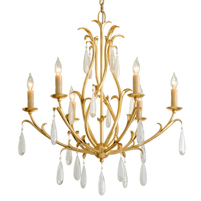 Prosecco Light Chandelier, Gold Leaf