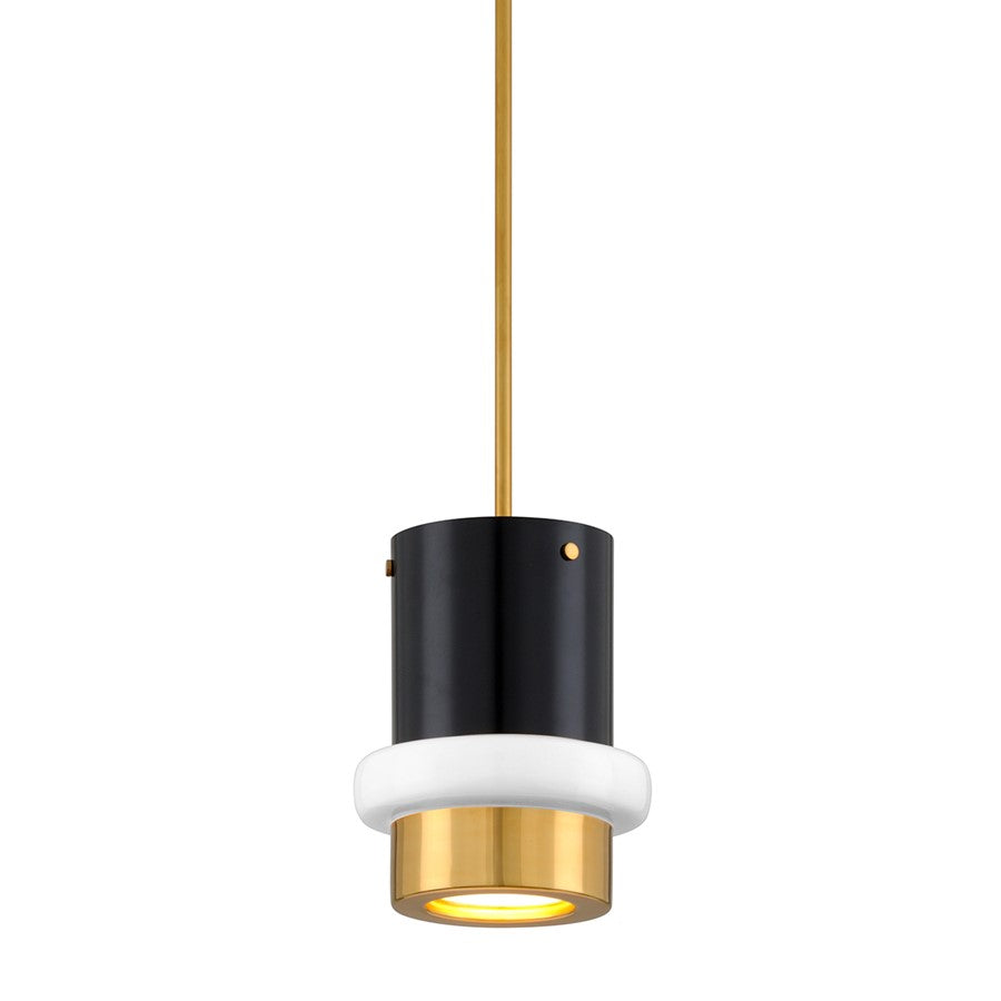 Corbett Lighting Beckenham 1Lt Pendant, Brass/Black Brass - 299-41-VPB-SBK