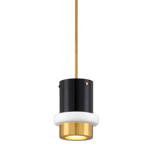 Corbett Lighting Beckenham 1Lt Pendant, Brass/Black Brass - 299-41-VPB-SBK