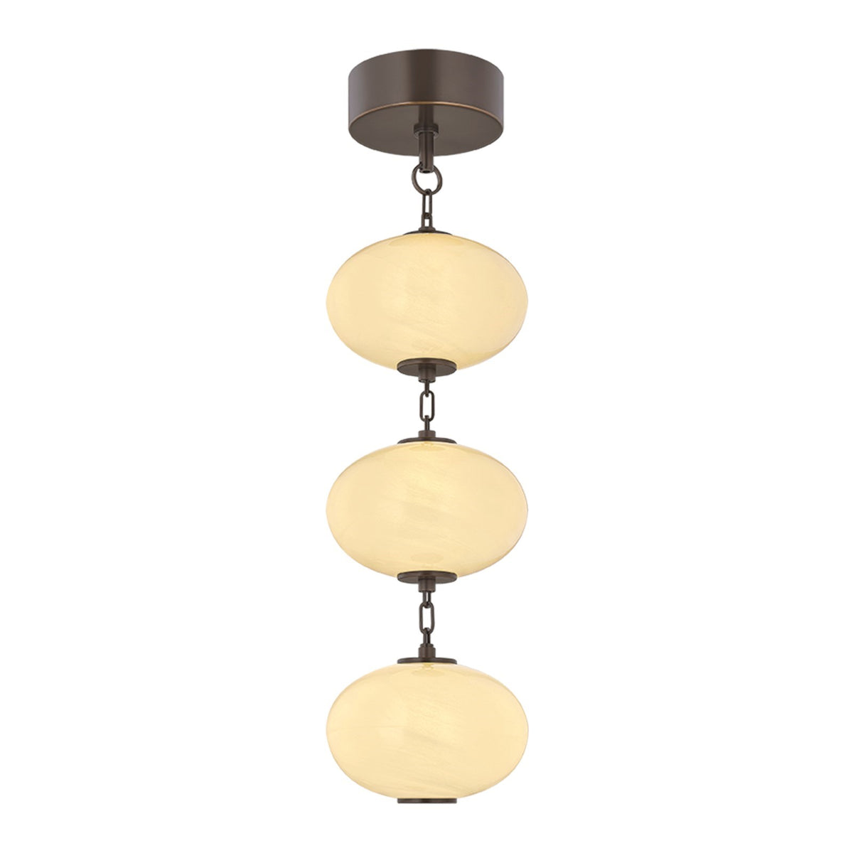 Corbett Lighting Nephele 10in 3-Light Pendant | Modern Bronze and Cream Cloud Glass | Kitchen Island & Dining Room | 10 x 37 in | Model 473-02-BRZ