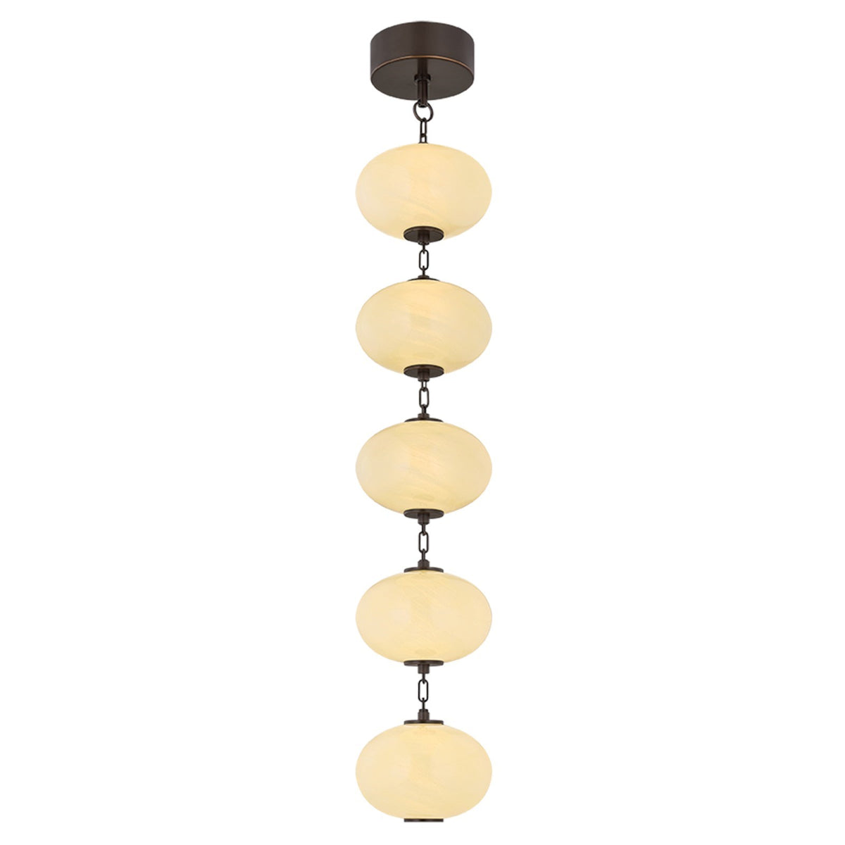 Corbett Lighting Nephele 10in 5-Light Pendant | Modern Bronze and Cream Cloud Glass | Kitchen Island & Dining Room | 10 x 58.75 in | Model 473-04-BRZ