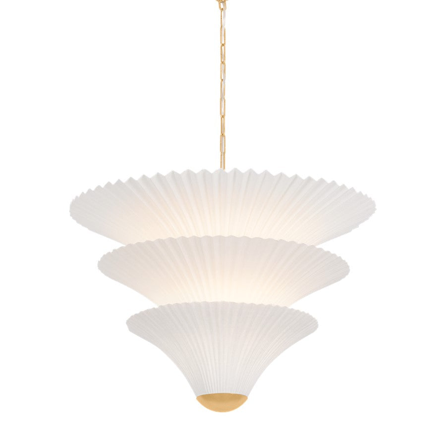 Corbett Lighting Belluno 2Lt Chandelier, Gold Leaf/Handmade Paper - 533-28-VGL