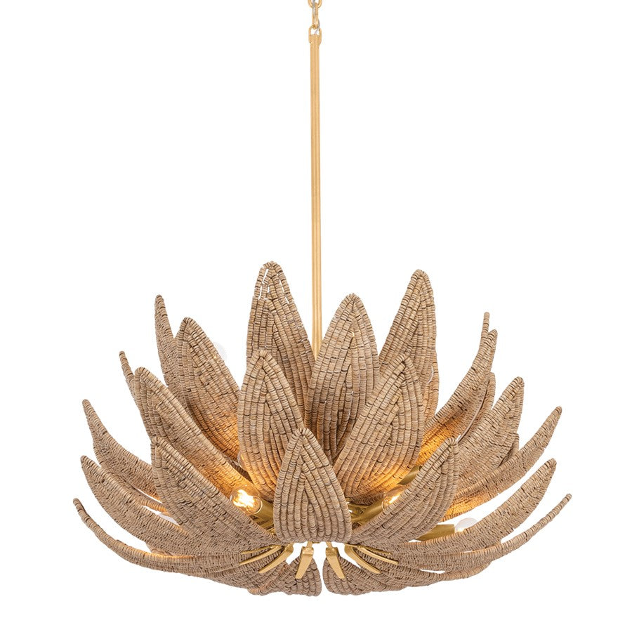 Corbett Lighting Varanasi 14Lt Chandelier, Gold Leaf/Coco Beads - 539-30-VGL