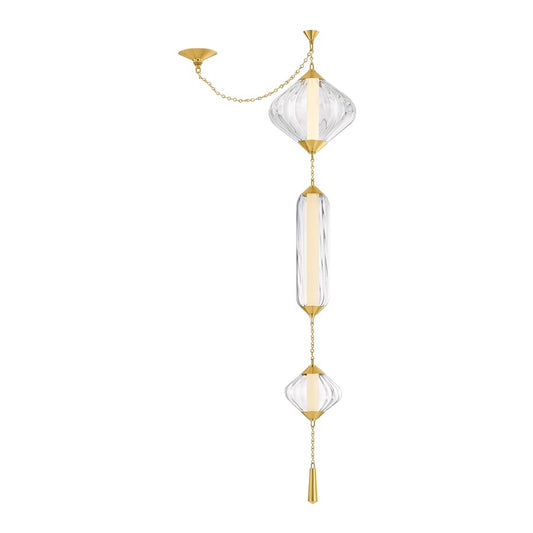 Corbett Lighting Fiorello 3Lt Pendant, Polished Brass/Clear Optic - 545-13-VPB