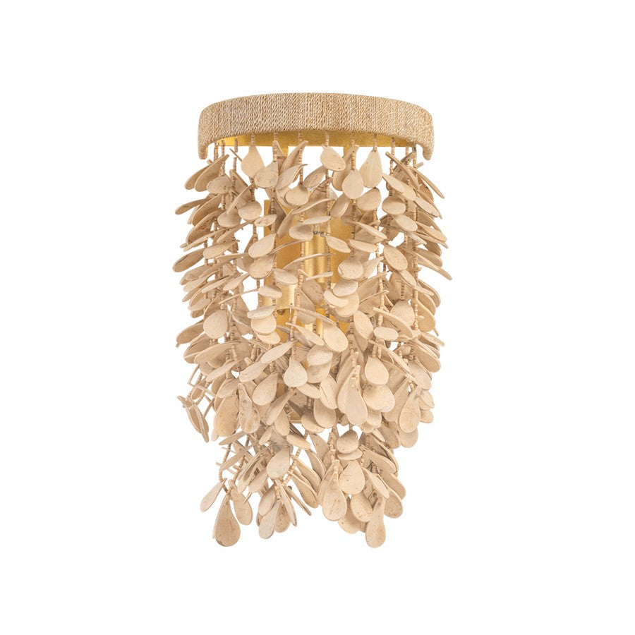 Corbett Lighting Naxos 2Lt Wall Sconce, Gold Leaf/Coco Shell - 552-02-VGL