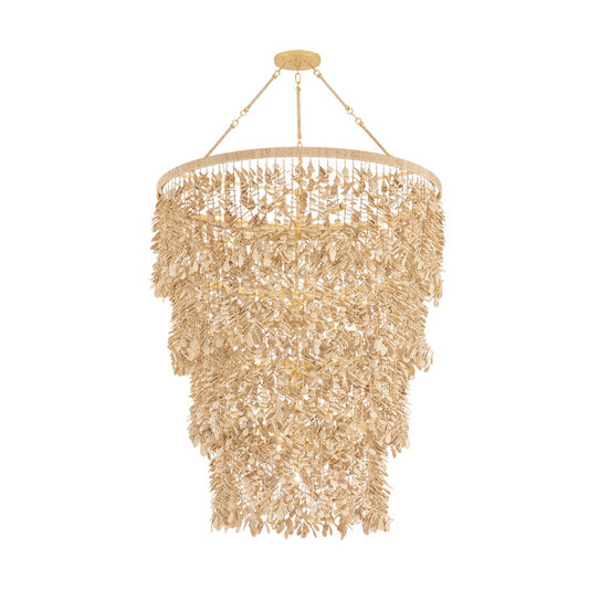 Corbett Lighting Naxos 18Lt Chandelier, Gold Leaf/Coco Shell - 552-42-VGL