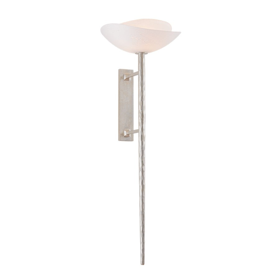 Corbett Lighting Coppa 1Lt Wall Sconce, Silver Leaf/Cloud Seeded - 554-01-WSL