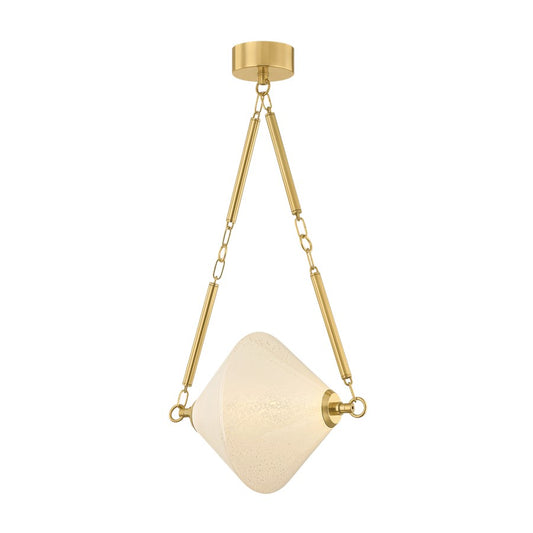 Corbett Lighting Solara 1Lt Pendant, Polished Brass/Seeded Cloud - 555-17-VPB