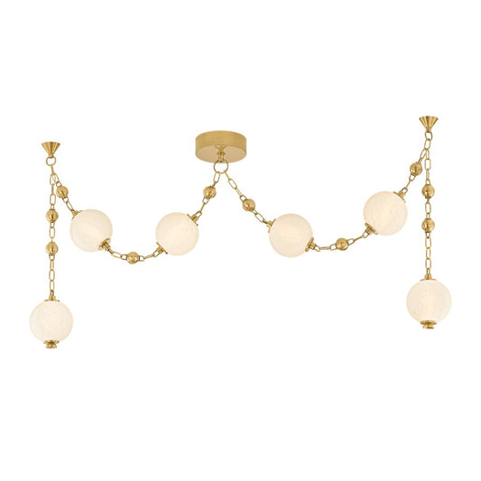 Corbett Lighting Corda 6Lt Linear, Vintage Brass/Matte Cloud - 557-06-VB