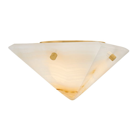 Corbett Lighting Geo 1Lt Flush Mount, Vintage Brass/Onyx - 558-07-VB